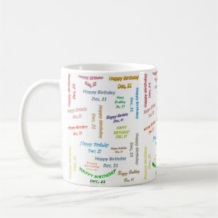 Caneca De Café 21 de dezembro, Aniversário Mug