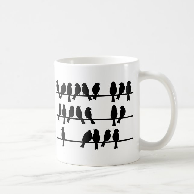 Caneca De Café 21 pássaros em um fio (Direita)