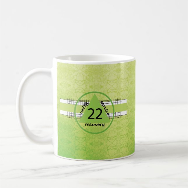 Caneca De Café 22º ano 12 Etapas de recuperação Aniversário Gift  (Esquerda)
