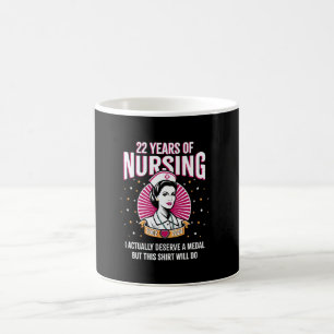 Caneca De Café 22 Anos de Enfermagem Merecendo uma Medalha Enferm