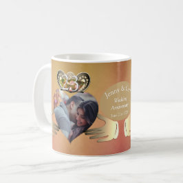 Caneca De Café 23ª Foto de Aniversário de Casamento Claddaugh Top