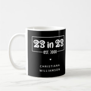 Caneca De Café 23º presente de aniversário personalizado 23 em 23