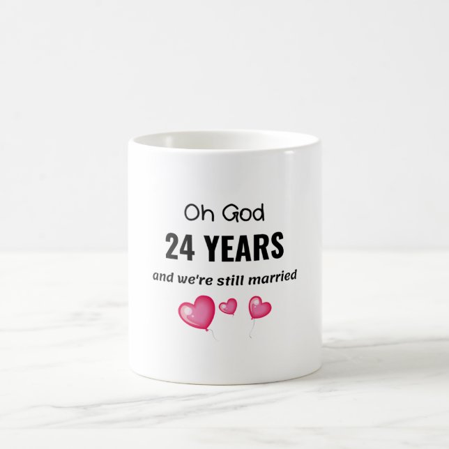 Caneca De Café 24. º aniversário de casamento Presente engraçado  (Centro)