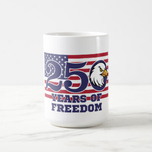 Caneca De Café 250º Aniversário da Águia da Bandeira dos EUA Libe