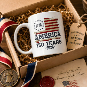 Caneca De Café 250º aniversário EUA Patriótico 1776 independência