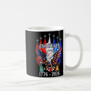 Caneca De Café 250 Anos de Aniversário Americano 1776-2026 Bandei
