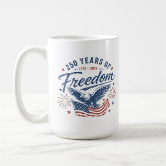 Caneca De Café 250 Anos de Liberdade 1776 2026 Águia Americana
