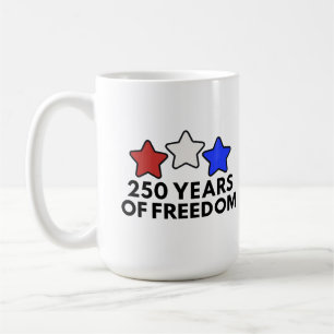 Caneca De Café 250 Anos de Roupa Patriótica de Liberdade