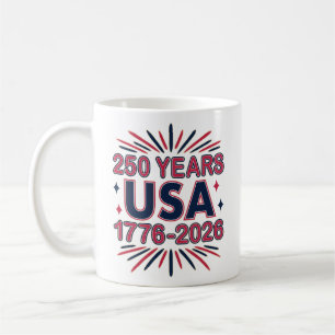 Caneca De Café 250 Anos EUA   1776-2026 Semiquincentenário