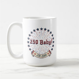 Caneca De Café 250 Baby America 250 Patriotic Fireworks Design