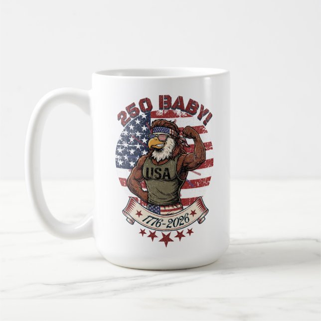 Caneca De Café 250 Baby! American Patriotic Eagle Flex 1776-2026 (Esquerda)