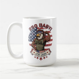 Caneca De Café 250 Bebê! Águia Patriótica Americana Flex 1776-202