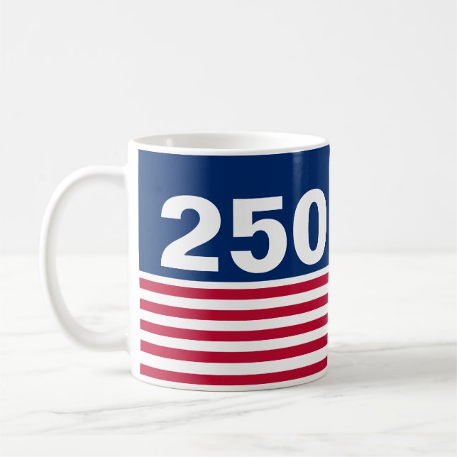 Caneca De Café 250 Vermelho Branco e Azul Aniversário dos EUA (Esquerda)