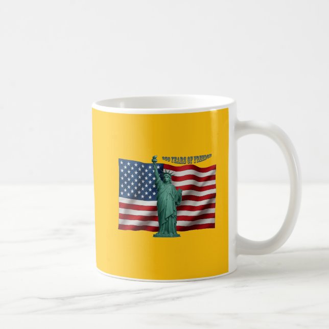 Caneca De Café 250 Years American Flag with the Statue of Liberty (Direita)