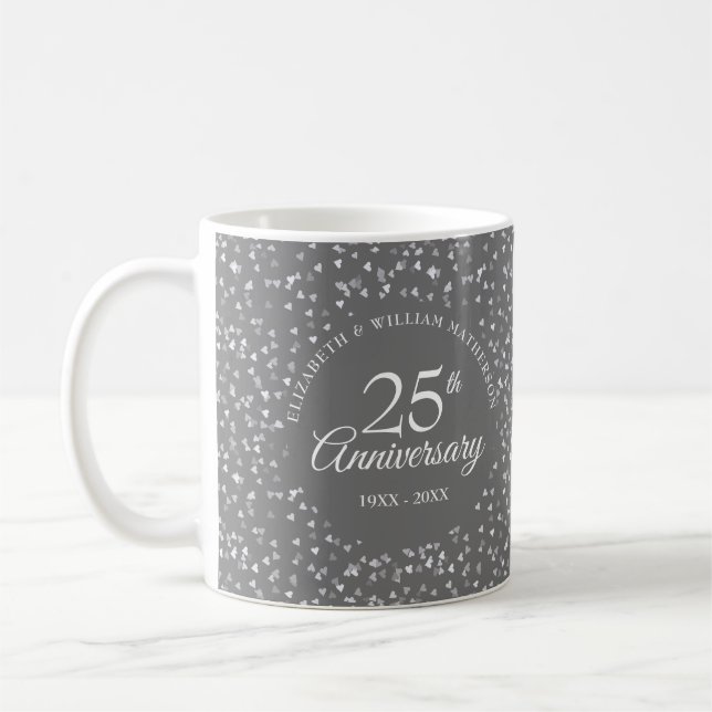 Caneca De Café 25 Anniversário do Silver Hearts (Esquerda)