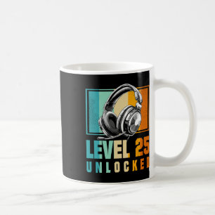 Caneca De Café 25 Birthday Boy Video Gamer Nível 25 Bo desbloquea