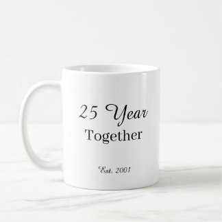 Caneca De Café 25 Year Anniversary Mug -First Wedding Anniversary