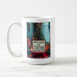 Caneca De Café 25th Amendment Christmas Mug with Festive Tree