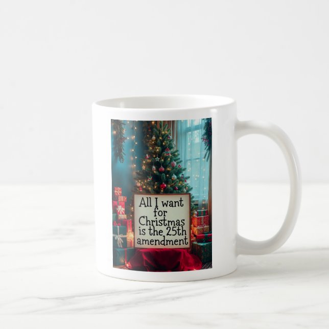 Caneca De Café 25th Amendment Christmas Mug with Festive Tree (Direita)