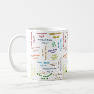 Caneca De Café 26 de julho, Aniversário Mug