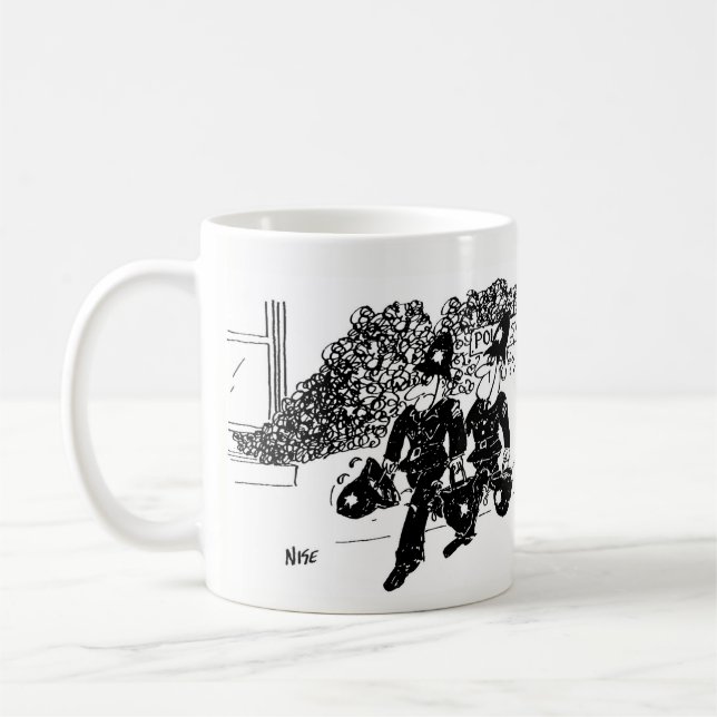 Caneca De Café 2 Cartuns da Polícia (Esquerda)