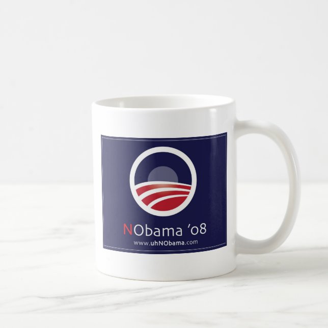 Caneca de café 2 de NObama 08 tomada partido (Direita)