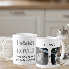 Caneca De Café 2 Foto Lembrança de Perda de Animal Memorial cinza