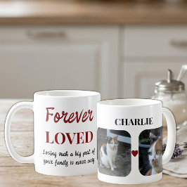 Caneca De Café 2 Foto Lembrança de Perda de Pet Memorial burgundy