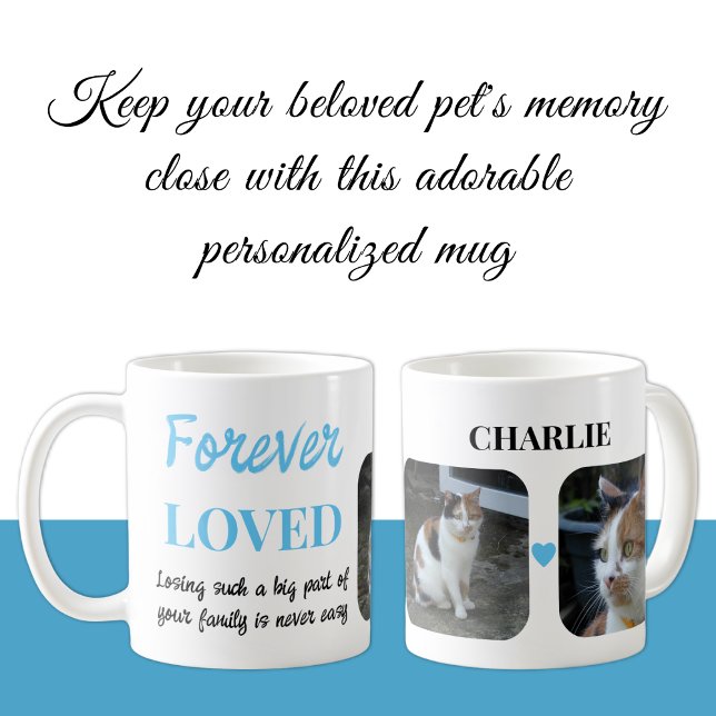 Caneca De Café 2 Foto: Pet Perde Keepsaet Pet Memorial Blue (Criador carregado)