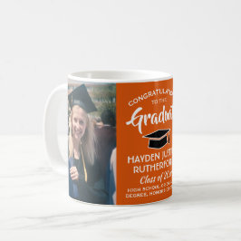 Caneca De Café 2 Graduações de Foto Graduação Laranja Preto e Bra