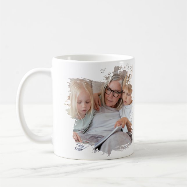 Caneca De Café 2 Modelo de Moldura para Rabiscar Foto Personaliza (Esquerda)