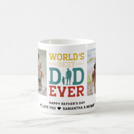 Caneca De Café 2 Pai De Colagem De Fotografias Melhor Nunca Adici