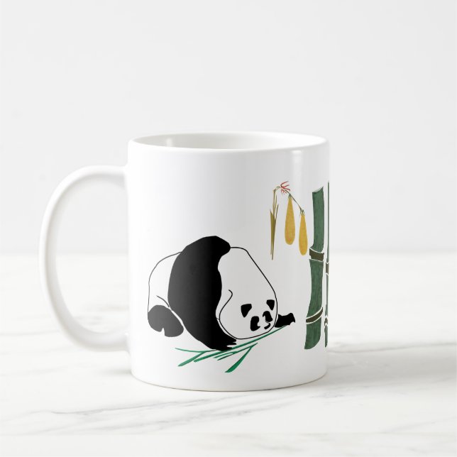 Caneca De Café 2 pandas comem o bambu na floresta tropical (Esquerda)