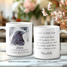 Caneca De Café 2. Raven 2026 Year of Change Powerful Intention