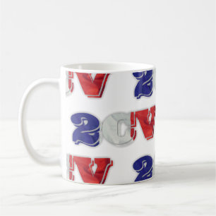 Caneca De Café 2CV Deux Chevaux Red White Blue Bandeira Francesa