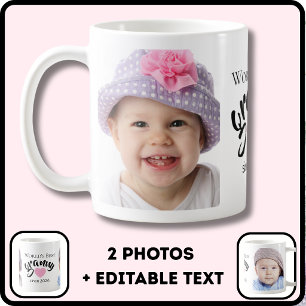 Caneca De Café 2Melhor Avó do Mundo Desde o Ano 2 Foto Fofa 