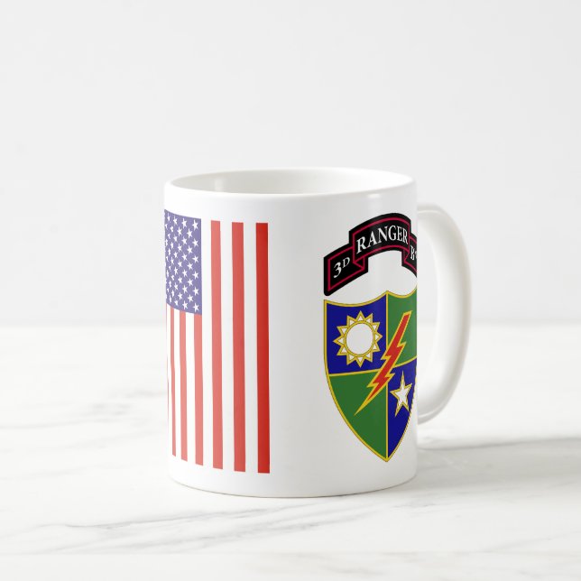 Caneca De Café 3º Batalhão - 75º Regimento de Ranger Mug (Frente Esquerda)