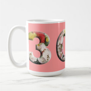 Caneca De Café 30 30 de Mug Floral Milestone Personalizável