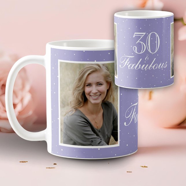 Caneca De Café 30 and Fabulous Elegant Birthday Photo  (Criador carregado)