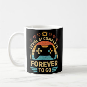 Caneca De Café 31º aniversário do casamento Vídeo Gamer Nível 31 
