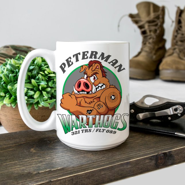 Caneca De Café 321 Presente Personalizado de Graduação BMT da For (321 TRS Warthogs Air Force Basic Military Training Graduation gift Airman graduate proud mom or dad)