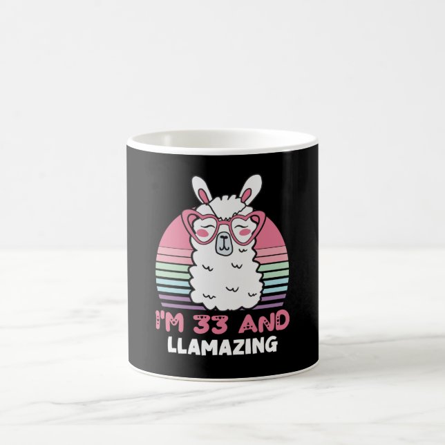 Caneca De Café 33 Year Old Bday Llamazing 33rd Birthday Llama (Centro)