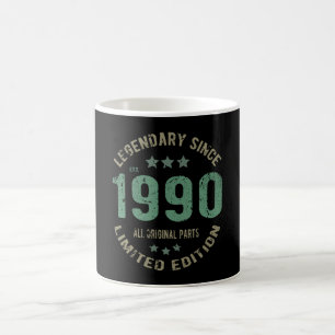 Caneca De Café 35 anos Dia 1990 Legenda 35 presente de aniversári
