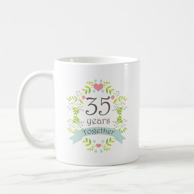 Caneca De Café 35o Bebida da lembrança do aniversário (Esquerda)