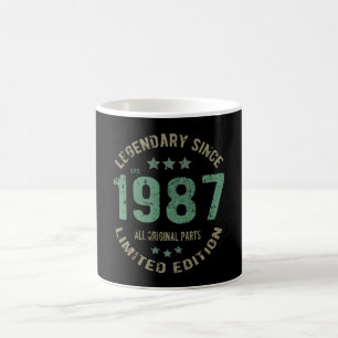 Caneca De Café 38 anos Dia 1987 Legenda 38 presente de aniversári