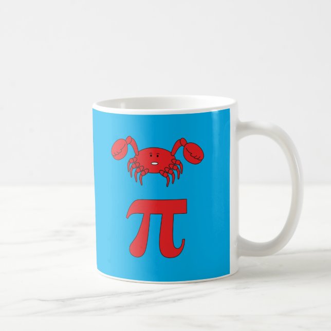 Caneca De Café 3.14 Piada De Matemática Engraçada Pie Pun Crab (Direita)