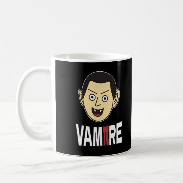 Caneca De Café 3.14 Piada De Matemática Engraçado Pi Pun Vampiro (Esquerda)