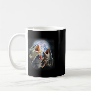 Caneca De Café 3 Bagres Uivando à Lua Engraçado Catfish Pescaria
