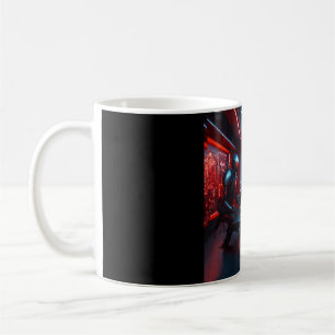 Caneca De Café 3 barata negra enfrentava humanoides com olhos ver