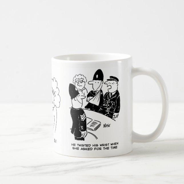 Caneca De Café 3 Cartões Engraçados da Polícia sobre o Tempo (Direita)